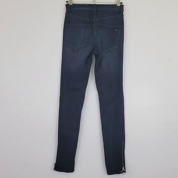 Rag & Bone O Ring Dive Capri High Rise Skinny Crop in Black Brook - Picture 4 of 11